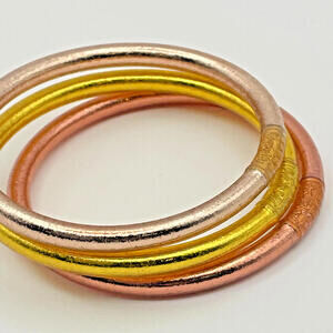 BuDhaGirl Bangles All Weather Bracelet Medium Champagne, Gold, Fawn